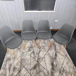 Kosy Koala 4 Seater Plastic and Faux Leather Round Dining Set White and Grey - Multi - Portland - Wilko - thumbnail 6