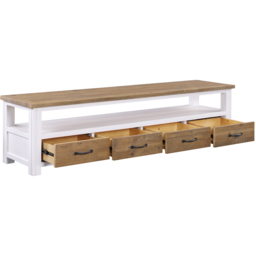 Baumhaus Splash of White 4 Drawer Large Widescreen TV Cabinet - Wilko - thumbnail 4
