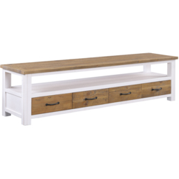 Baumhaus Splash of White 4 Drawer Large Widescreen TV Cabinet - Wilko - thumbnail 3