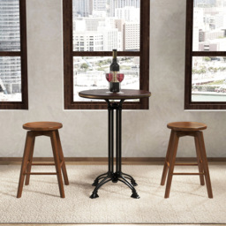 Costway Brown Swivel Counter Height Bar Stool Set of 2 - Size: 66 x 65 x 18cm - Multi - Wilko - thumbnail 5
