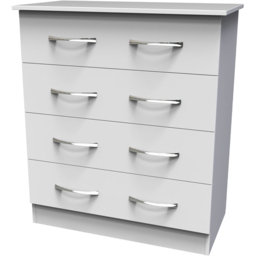 Crowndale Avon 4 Drawer White Matt Chest of Drawers Ready Assembled - Wilko - thumbnail 3