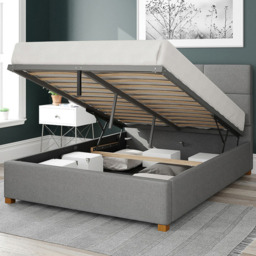 Aspire Caine King Size Grey Eire Linen Ottoman Bed - Aspire Beds - Wilko - thumbnail 3