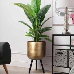 wilko Gold Concrete Effect Indoor Planter with Legs 61cm - Instadecor - thumbnail 5
