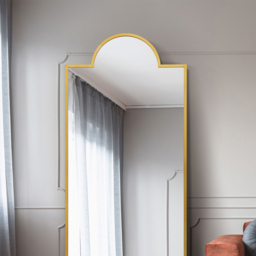 The Fenestra Gold Metal Leaner Wall Mirror 190 x 85cm - MirrorOutlet - Wilko - thumbnail 4