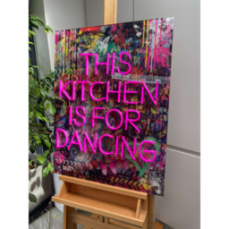 Splashbax This Kitchen is for Dancing Unframed LED Neon Wall Art - Size: 90 x 60 x 7cm - Multi - Wilko - thumbnail 6