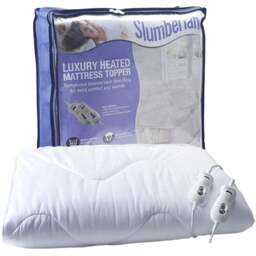 Slumberland King Size Electric Heated Dual Control Mattress Topper - Size: 0.1 x 150 x 200cm - White - Wilko