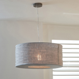 Pacific Lifestyle Patpong Grey Jute Pendant Shade 50cm - Size: 25 x 50 x 50cm - Wilko - thumbnail 3