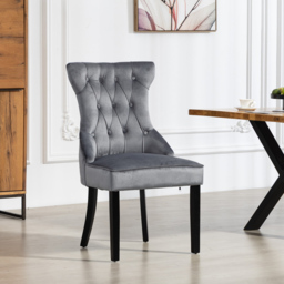 Artemis Home Genola Set of 2 Grey Velvet Fabric Dining Chair - Wilko - thumbnail 7