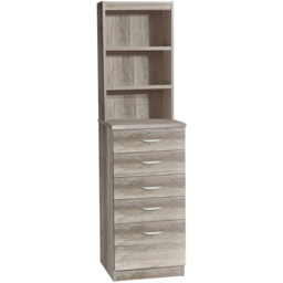 R White Cabinets 6 Drawer 3 Shelf Grey Chest of Drawers with Hutch - Wilko - thumbnail 3