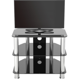 AVF Classic 2 Shelf Black and Chrome Glass Corner TV Unit with Cable Management - AVF Group Ltd - Wilko - thumbnail 7