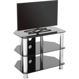 AVF Classic 2 Shelf Black and Chrome Glass Corner TV Unit with Cable Management - AVF Group Ltd - Wilko - thumbnail 6