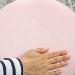 Portland Pink Velvet Round Pouffe Footstool with Storage - Size: 46 x 37 x 37cm - Wilko - thumbnail 4