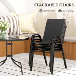 Outsunny 4 Seater Black Garden Dining Set - Wilko - thumbnail 5
