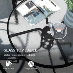 Outsunny 4 Seater Black Garden Dining Set - Wilko - thumbnail 7