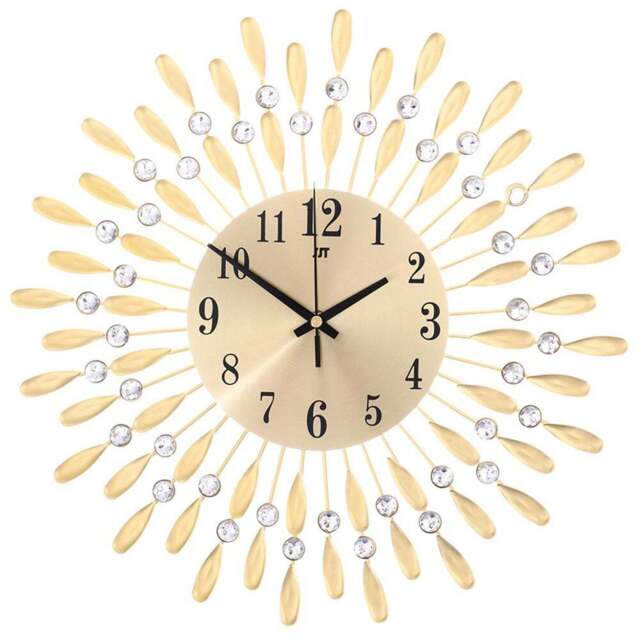 Living and Home Drop Shape Ochre Metal Wall Clock 37cm - Gold - Wilko - image 1