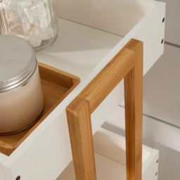 Home Source Oxford 4 Shelf White Bamboo Bathroom Trolley - Size: 87 x 40 x 30cm - Wilko - thumbnail 6