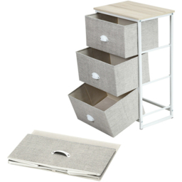 Costway 3 Drawer White Bedside Table - Wilko - thumbnail 6