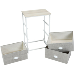 Costway 3 Drawer White Bedside Table - Wilko - thumbnail 5