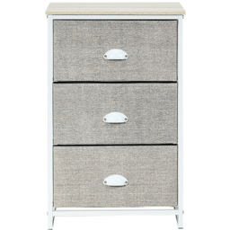 Costway 3 Drawer White Bedside Table - Wilko - thumbnail 4