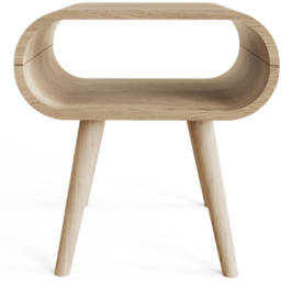 GFW Vionna Single Shelf Natural Oak Curved Side Table - Size: 50 x 50 x 38.5cm - Wilko - thumbnail 4