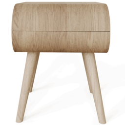 GFW Vionna Single Shelf Natural Oak Curved Side Table - Size: 50 x 50 x 38.5cm - Wilko - thumbnail 5