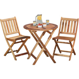 Garden Gear Cariad 2 Seater Acacia Bistro Set - Brown - Wilko - thumbnail 3