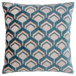 Paoletti Ledbury Smoke and Rose Velvet Jacquard Cushion - Size: 45 x 45 cm - Multi - Wilko - thumbnail 1
