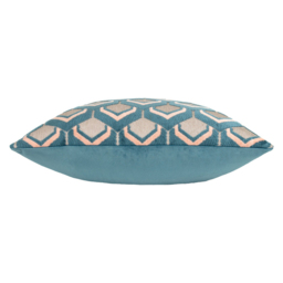 Paoletti Ledbury Smoke and Rose Velvet Jacquard Cushion - Size: 45 x 45 cm - Multi - Wilko - thumbnail 4