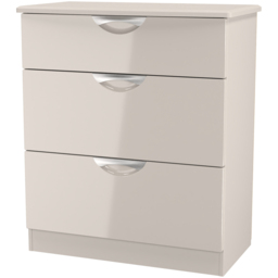 Crowndale Camden 3 Drawer Kashmir Gloss and Kashmir Deep Chest of Drawers Ready Assembled - Kashmir Gloss & Kashmir - Wilko - thumbnail 3