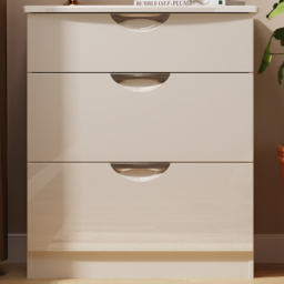 Crowndale Camden 3 Drawer Kashmir Gloss and Kashmir Deep Chest of Drawers Ready Assembled - Kashmir Gloss & Kashmir - Wilko - thumbnail 1