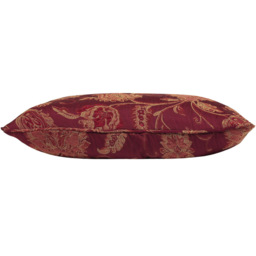 Paoletti Zurich Burgundy Floral Jacquard Cushion - Size: 45 x 45 cm - Red - Wilko - thumbnail 3