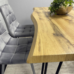 Kosy Koala 4 Seater Velvet Wooden Dining Set Grey - Multi - Wilko - thumbnail 3