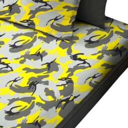 Velosso Small Camouflage Yellow Fitted Sheet - Size: Single - Wilko - thumbnail 1