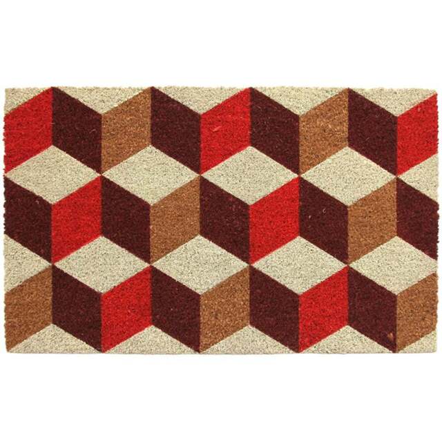 Coco & Coir Vintage Cubes Coir Door Mat 45 x 75cm - n/a - Coco & Coir ® - Wilko - image 1