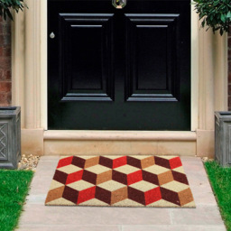 Coco & Coir Vintage Cubes Coir Door Mat 45 x 75cm - n/a - Coco & Coir ® - Wilko - thumbnail 3
