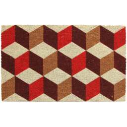 Coco & Coir Vintage Cubes Coir Door Mat 45 x 75cm - n/a - Coco & Coir ® - Wilko - thumbnail 1