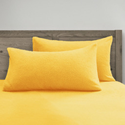 Velosso King Size Ochre Teddy Fleece Duvet Set - Orange - Wilko - thumbnail 3