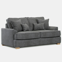 Alba City 2 Seater Steel Fabric Sofa - Grey - Wilko - thumbnail 3