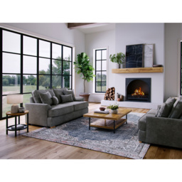 Alba City 2 Seater Steel Fabric Sofa - Grey - Wilko - thumbnail 7
