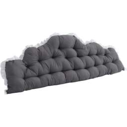 Living and Home Dark Grey Cloud Shaped Ruffle Soft Headboard Pillow 75 x 180cm - Size: 75 x 180 x 10cm - Wilko