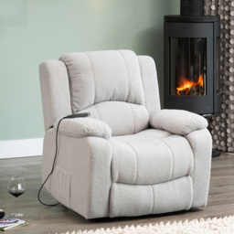 Artemis Home Ellington Light Grey Massage and Heat Electric Lift Assist Recliner Chair - Size: Single - Wilko - thumbnail 6