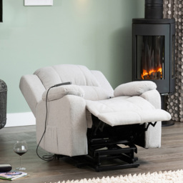 Artemis Home Ellington Light Grey Massage and Heat Electric Lift Assist Recliner Chair - Size: Single - Wilko - thumbnail 4
