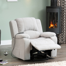 Artemis Home Ellington Light Grey Massage and Heat Electric Lift Assist Recliner Chair - Size: Single - Wilko - thumbnail 5