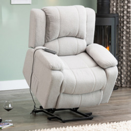 Artemis Home Ellington Light Grey Massage and Heat Electric Lift Assist Recliner Chair - Size: Single - Wilko - thumbnail 3