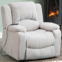Artemis Home Ellington Light Grey Massage and Heat Electric Lift Assist Recliner Chair - Size: Single - Wilko - thumbnail 1