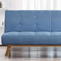 Brooklyn Double Sleeper Grey Blue Sofa Bed with Wooden Leg - Size: 3 Seater - Wilko - thumbnail 3