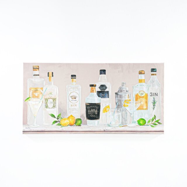 Kathryn White Gin Shelf Hand Painted Canvas Greige - Wilko - image 1