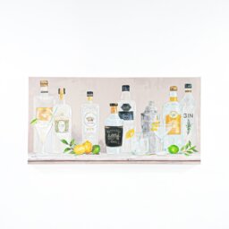 Kathryn White Gin Shelf Hand Painted Canvas Greige - Wilko - thumbnail 1