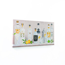 Kathryn White Gin Shelf Hand Painted Canvas Greige - Wilko - thumbnail 3