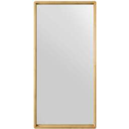 The Naturalis Solid Oak Rounded Corner Leaner Wall Mirror 170 x 85cm - Cream - MirrorOutlet - Wilko